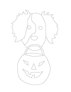 Halloween puppy dog faces coloring pages cards â