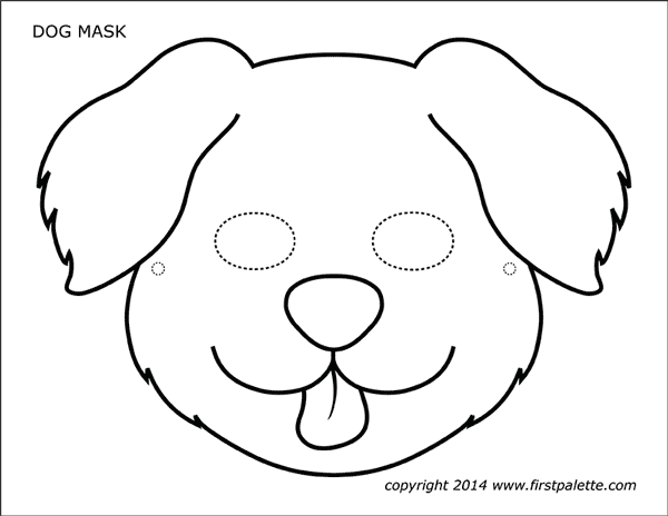 Dog or puppy masks free printable templates coloring pages