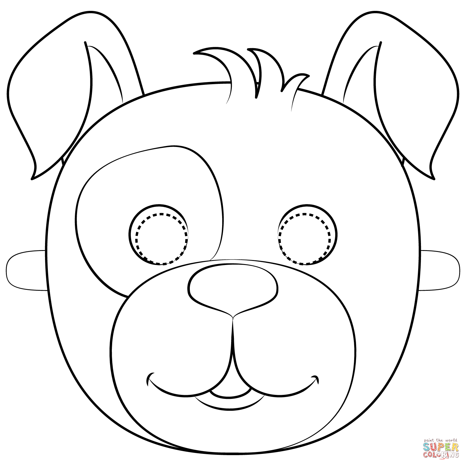 Dog mask coloring page free printable coloring pages