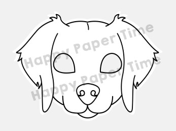 Golden retriever dog mask template printable craft