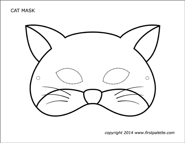 Cat masks free printable templates coloring pages