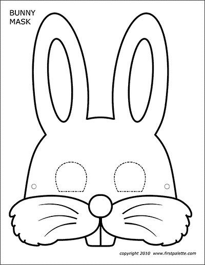 Bunny masks free printable templates coloring pages