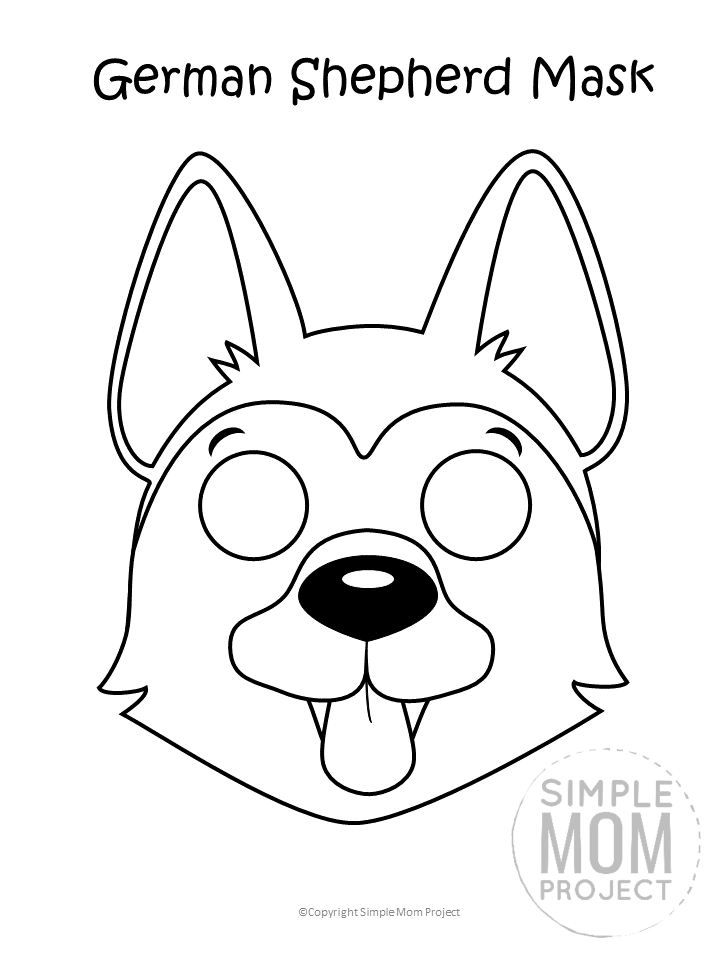 Free printable dog face mask templates â simple mom project