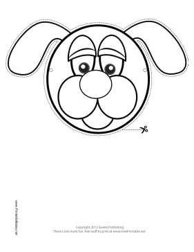 Printable dog mask to color mask