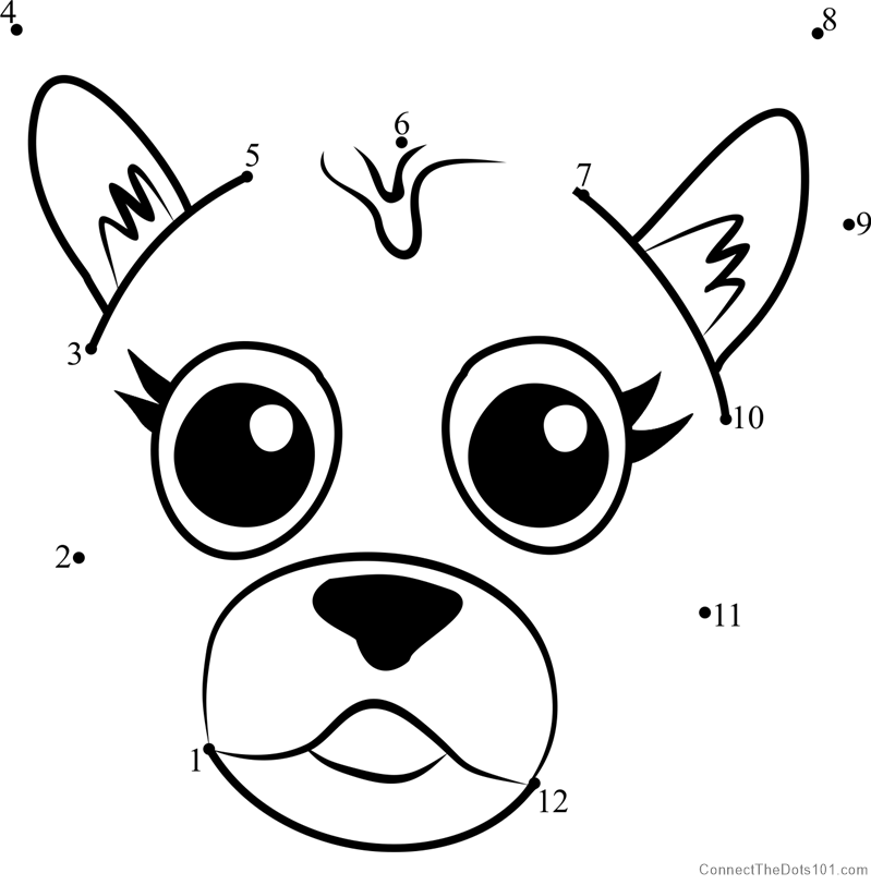 Pet parade german shepherd puppy face dot to dot printable worksheet