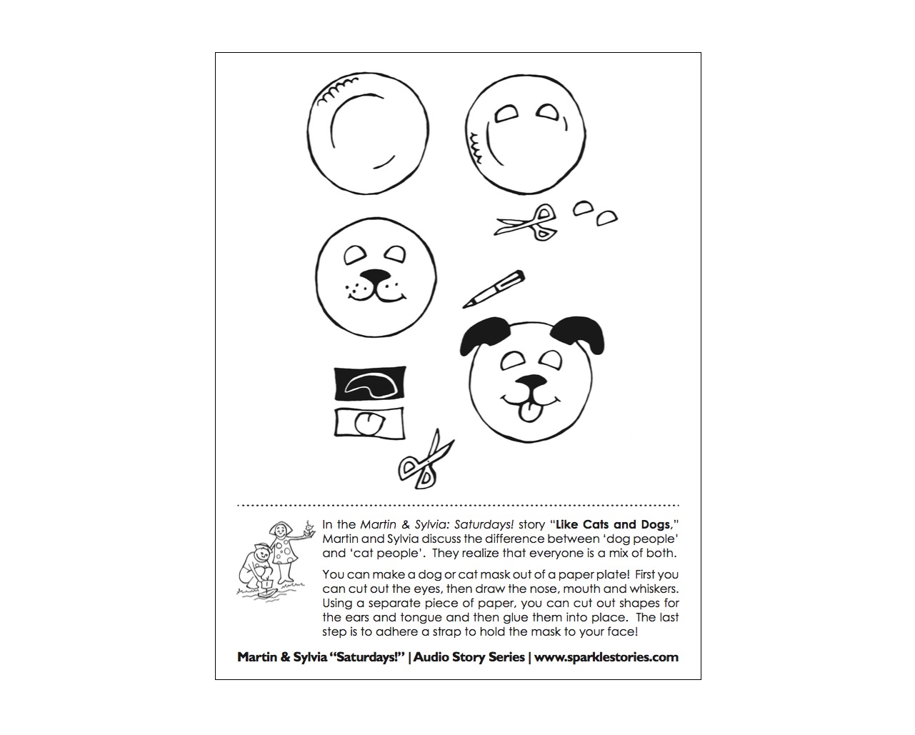 Martin sylvias saturdays printable project page dog masks â sparkle stories