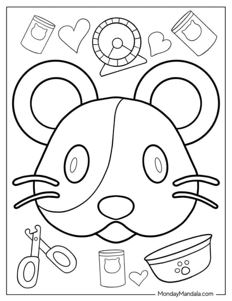 Hamster coloring pages free pdf printables