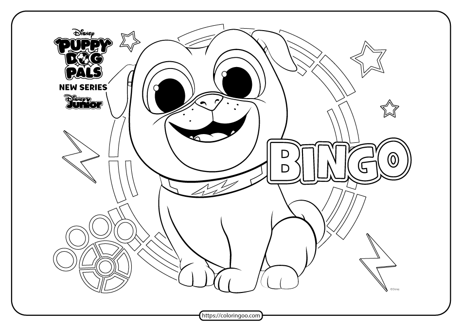 Printable puppy dog pals bingo coloring book page free printable patterns drawing coloring painâ puppy coloring pages cartoon coloring pages dogs and puppies