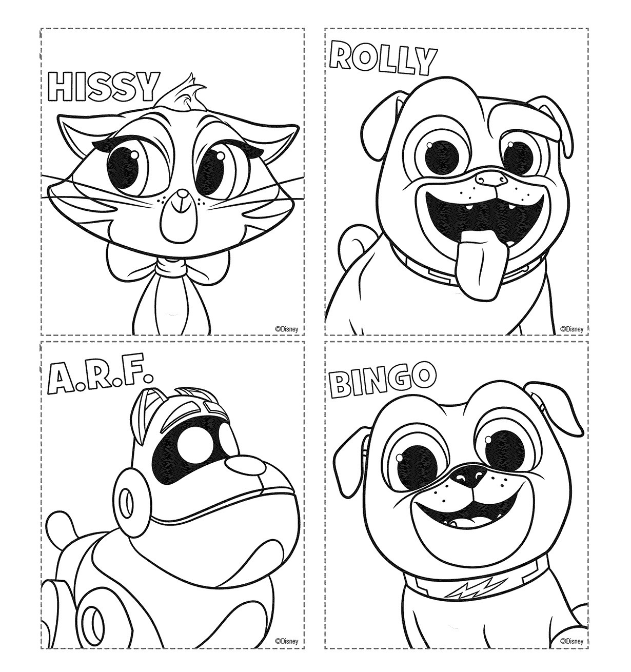 Puppy dog pals coloring pages