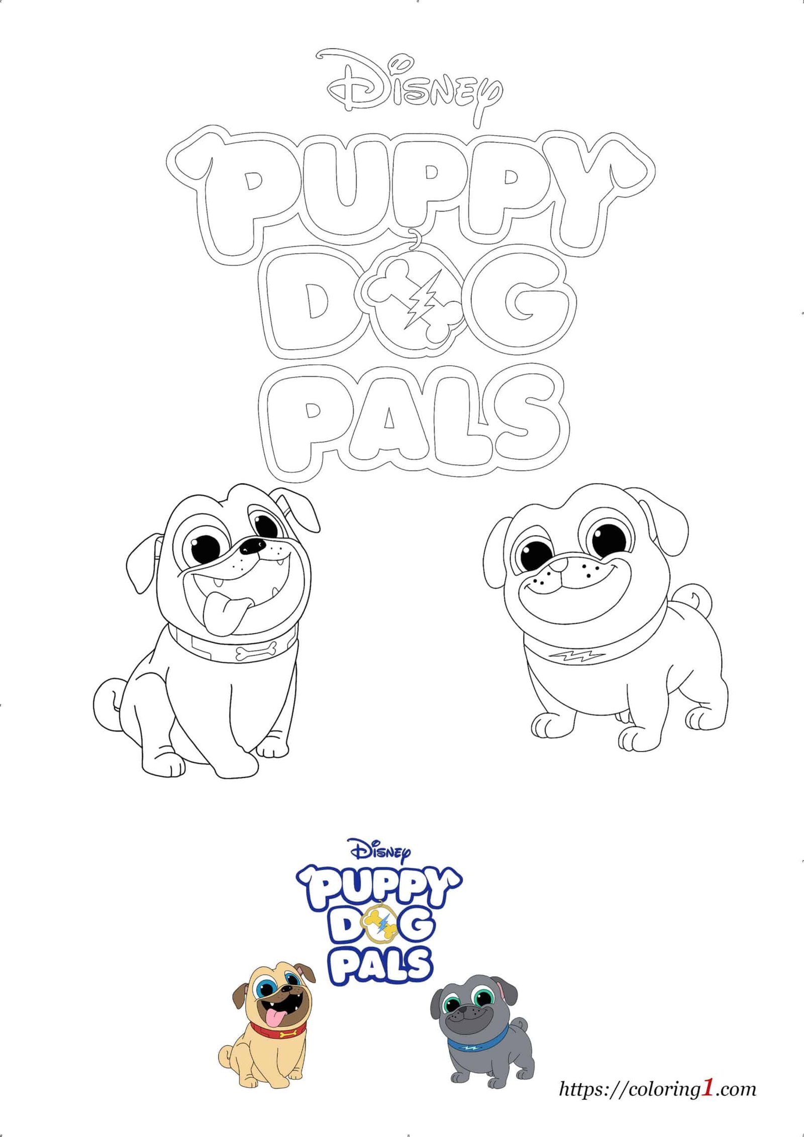 Puppy dog pals coloring pages