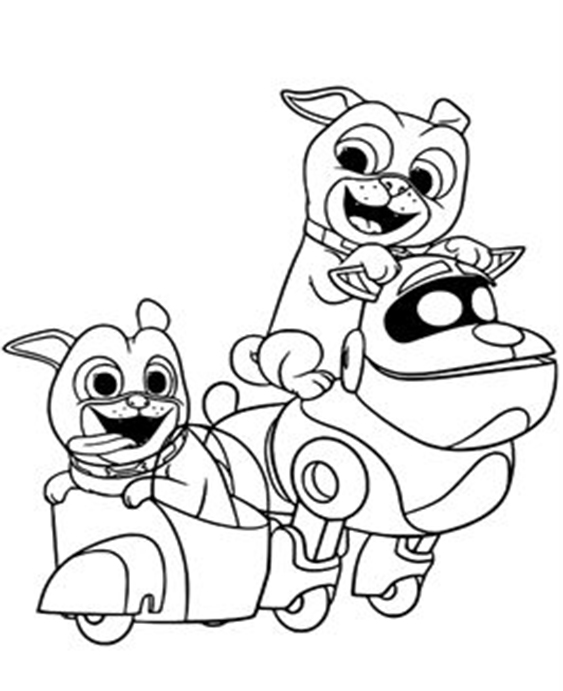 Free easy to print puppy dog pals coloring pages