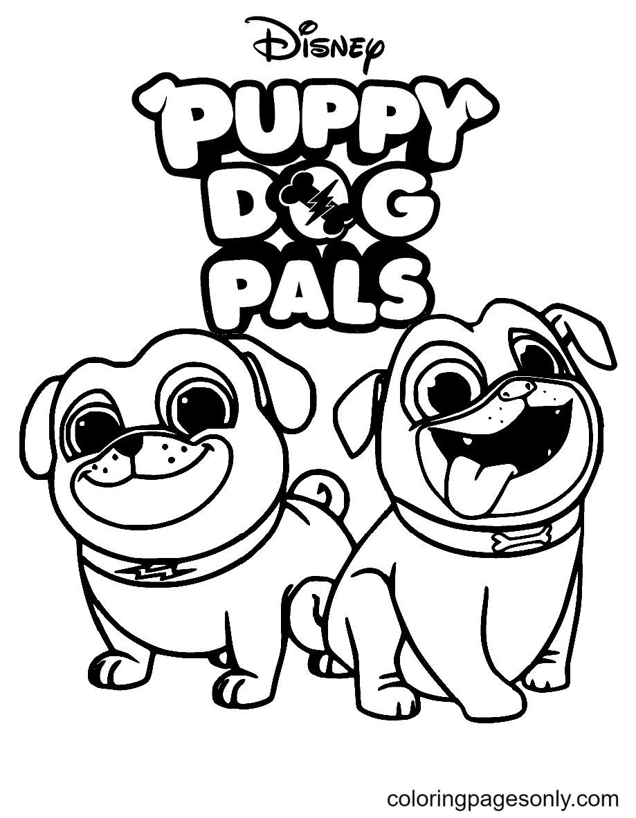 Puppy dog pals coloring pages