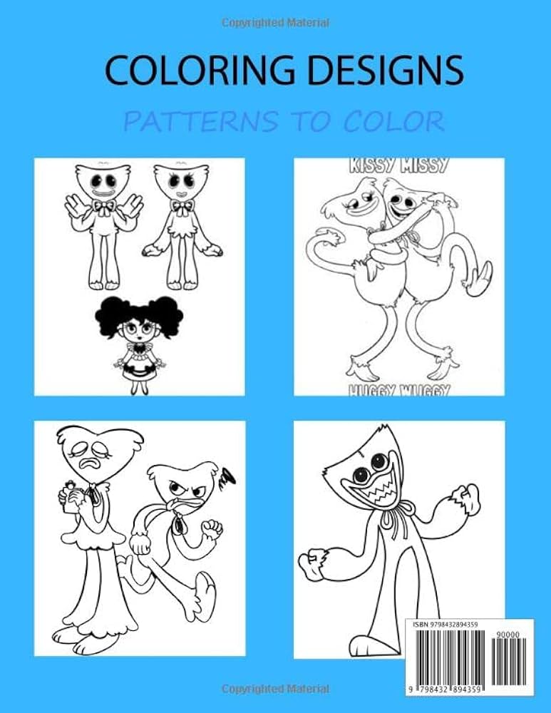 Puppy playtime coloring book fun coloring pages featuring your favorite characters poppy playtime huggy wuggy kissy missy book for kids boy paperback poppy playtime characters poppy