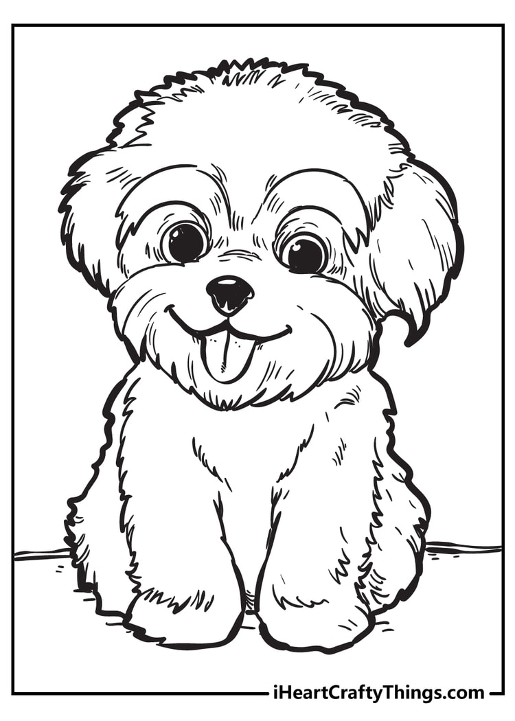 Puppy coloring pages free printables