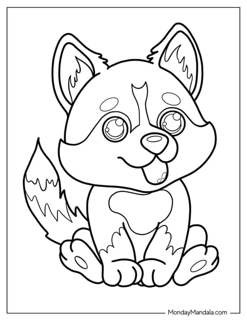 Puppy coloring pages free pdf printables