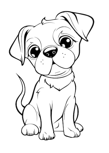 Premium vector puppy coloring page for kids print them online for free