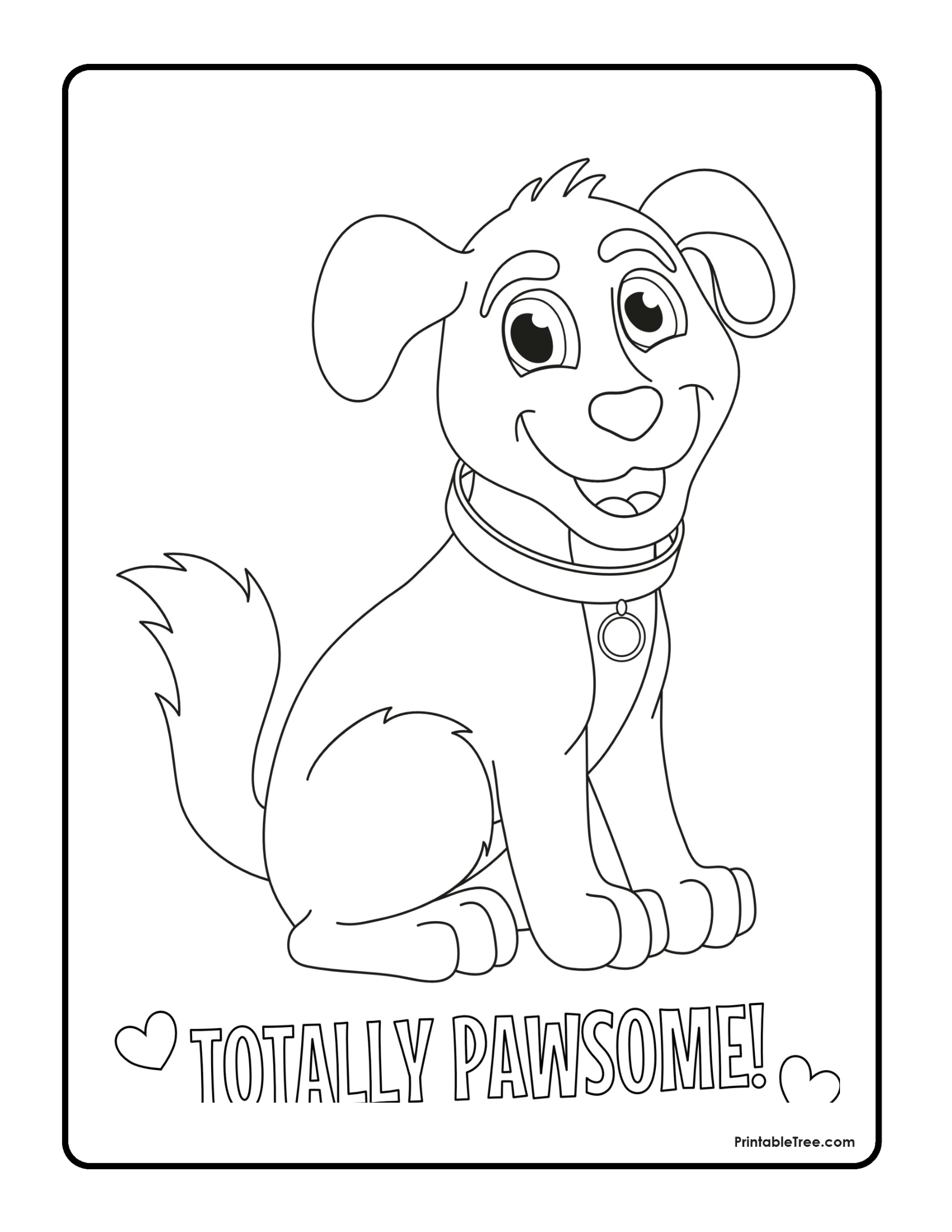 Free printable puppy coloring pages pdf for kids and adults