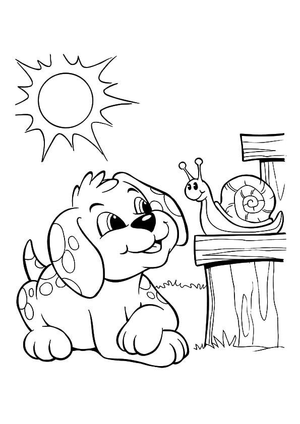 Cute puppy coloring pages for free