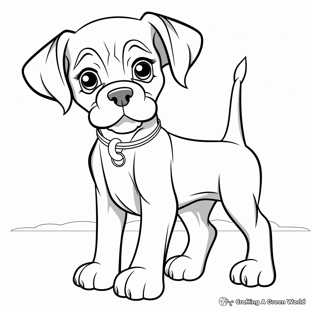 Boxer dogs coloring pages