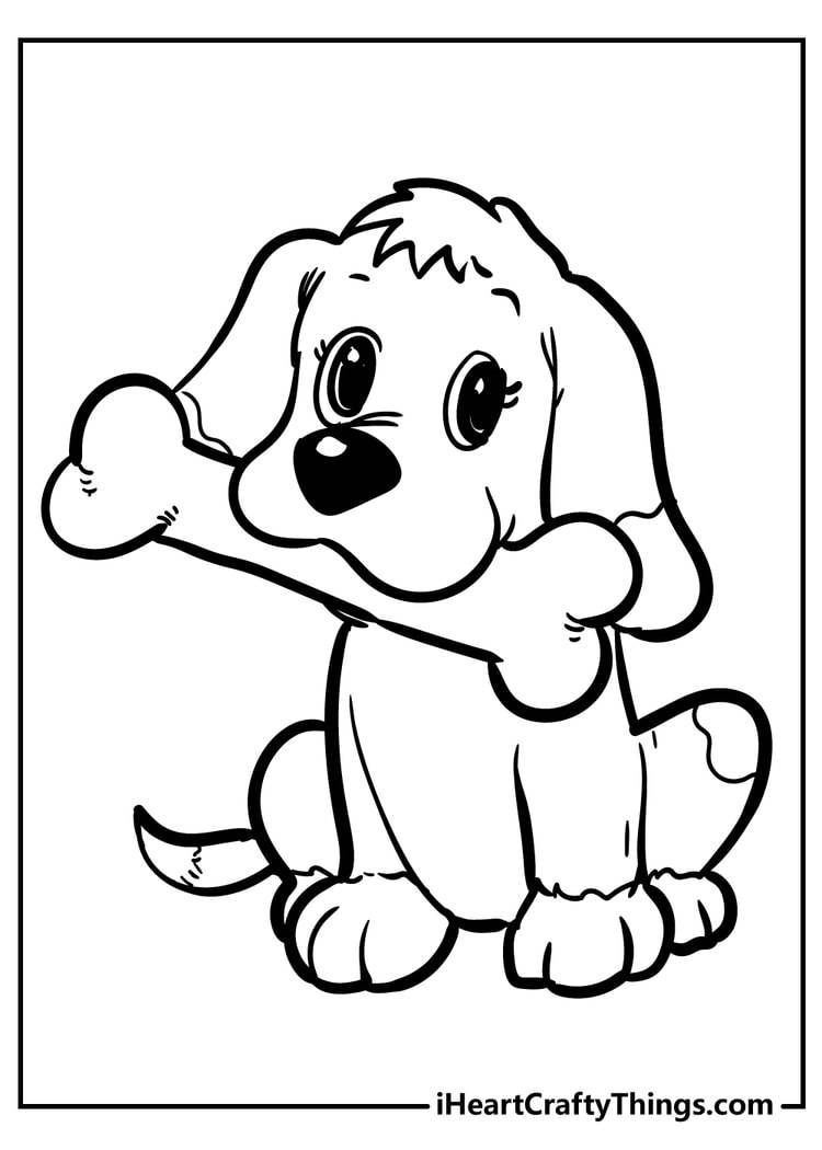 Puppy coloring pages free printables