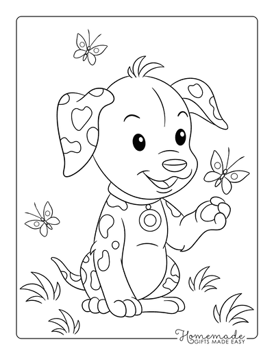 Free dog coloring pages for kids adults