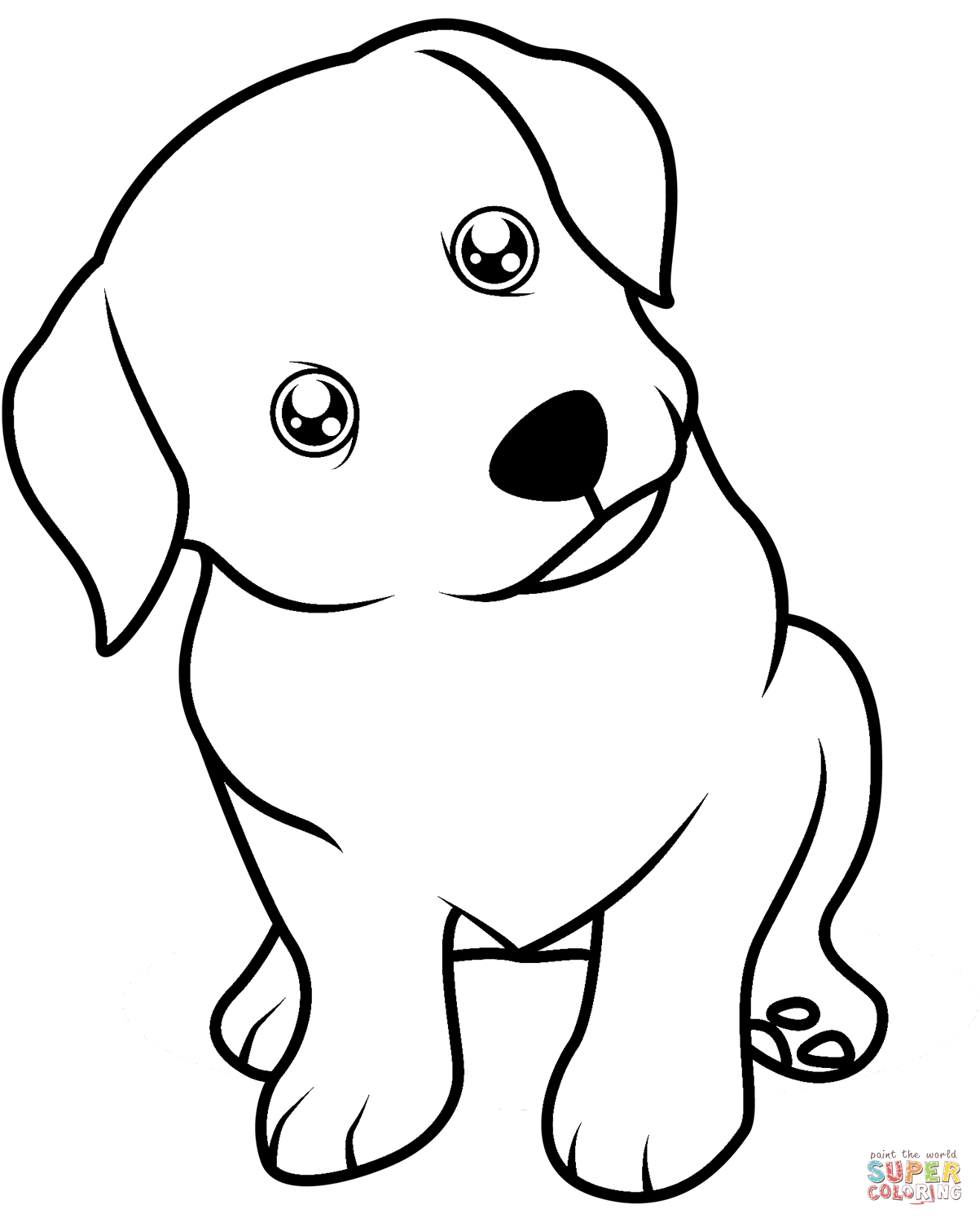 Cute puppy coloring page free printable coloring pages