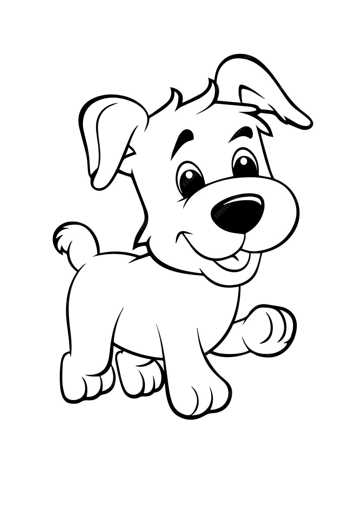 Premium vector coloring pages for kids puppy dog coloring pages for kids print them online for free