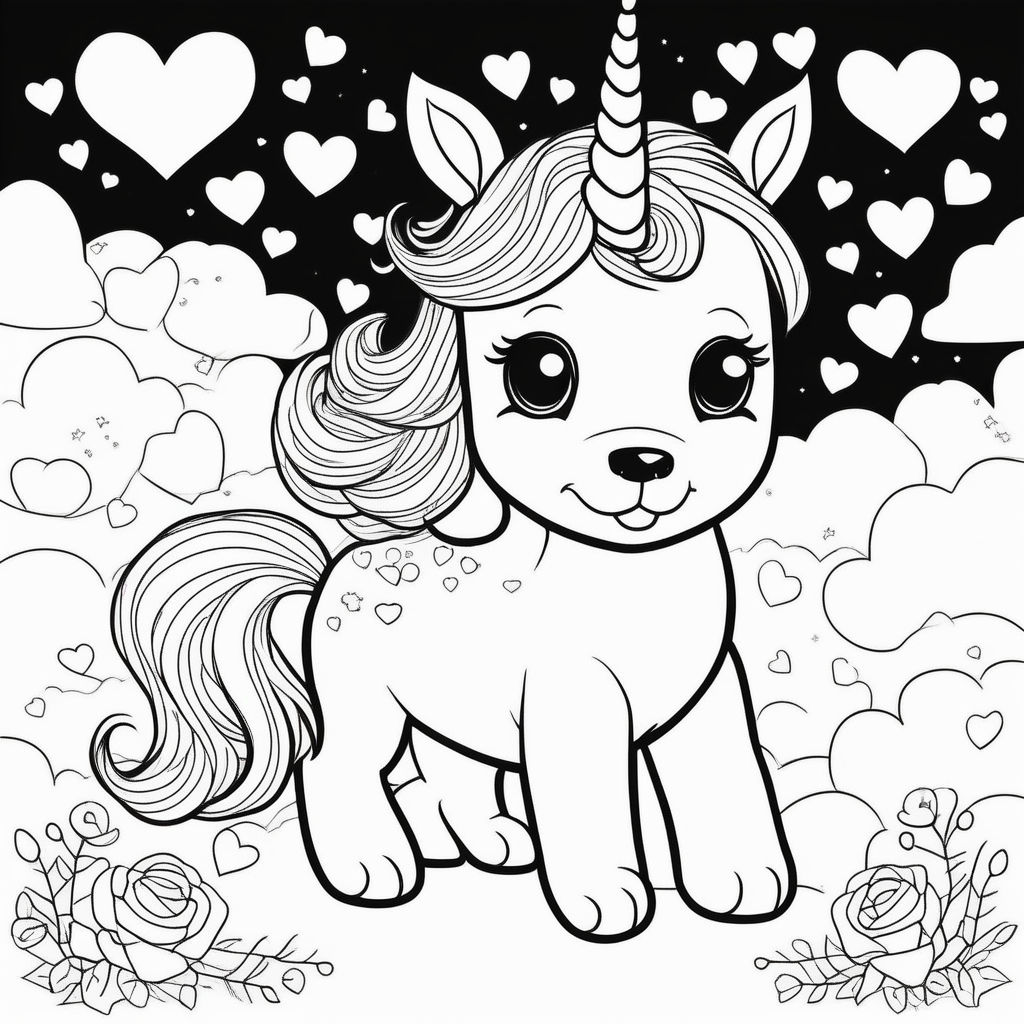 Adult anthropomorphic unicorn in a black smocking in the style of the cartoon series for horse bojack