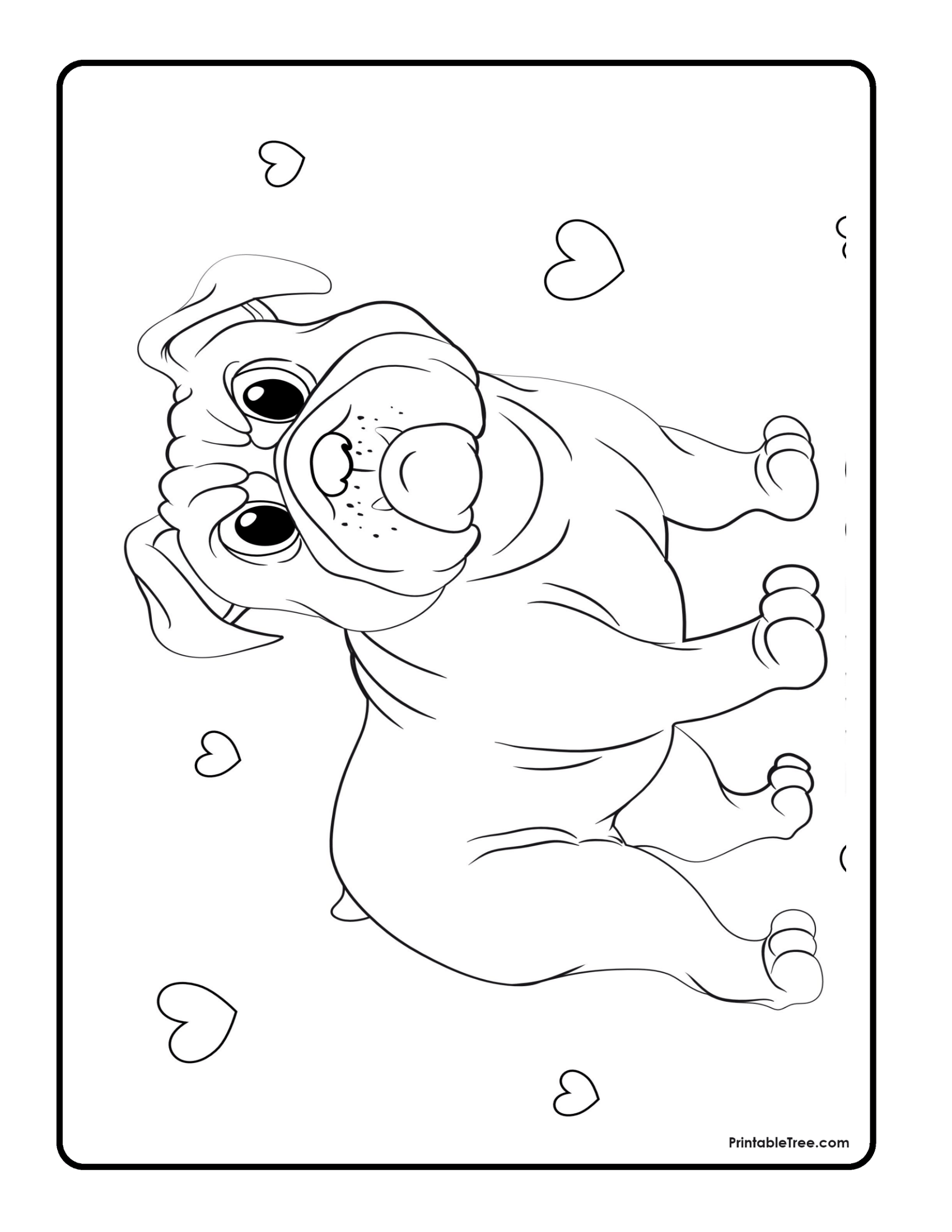 Free printable puppy coloring pages pdf for kids and adults