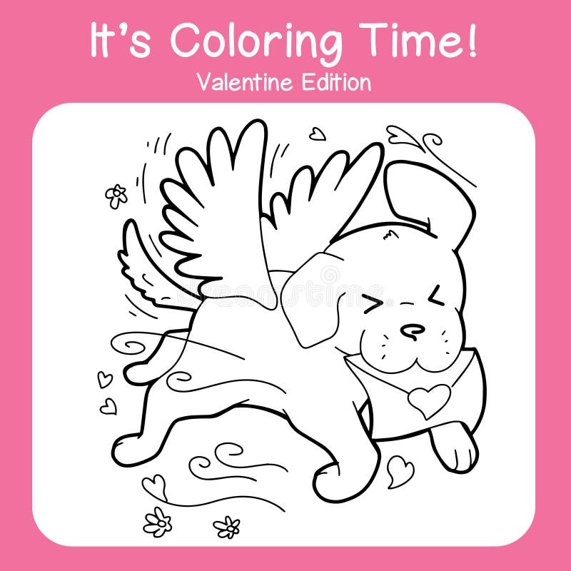 Valentines day dog coloring page stock illustrations â valentines day dog coloring page stock illustrations vectors clipart