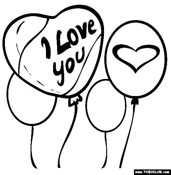 Valentines day online coloring pages