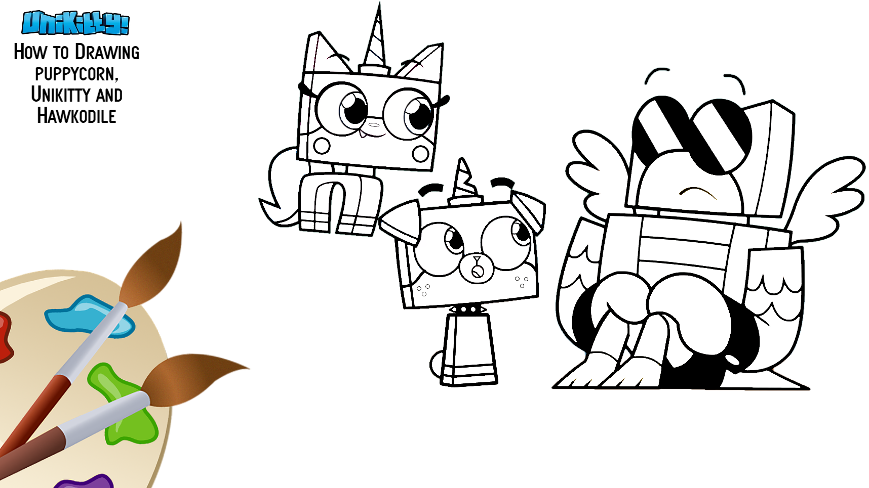 To drawing puppycorn unikitty and hawkodile by faze