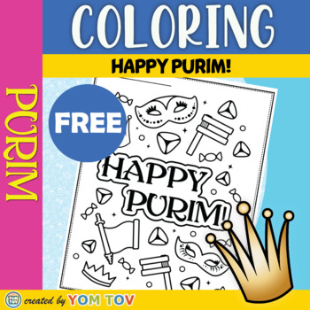Free purim coloring page