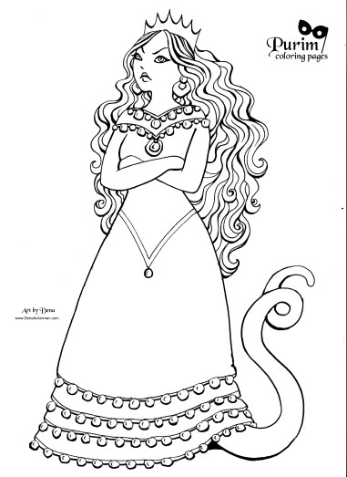 Purim coloring pages â dena ackerman