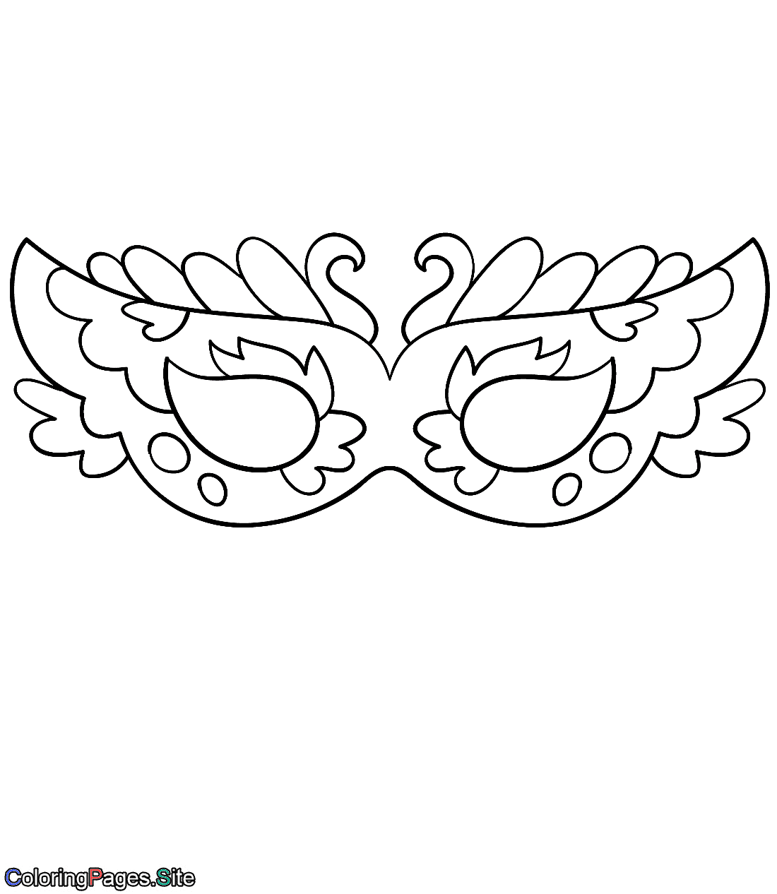 Purim mask online coloring page