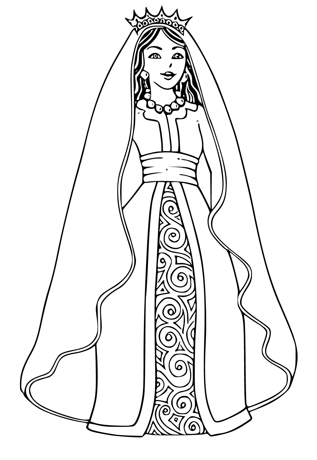 Free printable purim princess coloring page for adults and kids