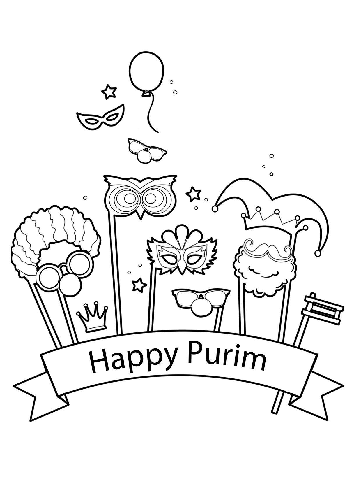 Free purim coloring pages pdf