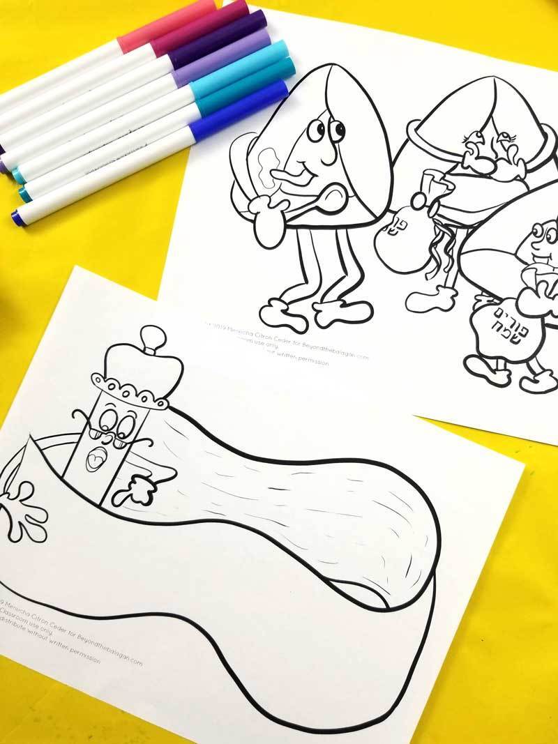 Purim coloring pages for kids