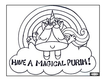 Purim coloring pages hamentaschen wearing costumes by spirit fingers