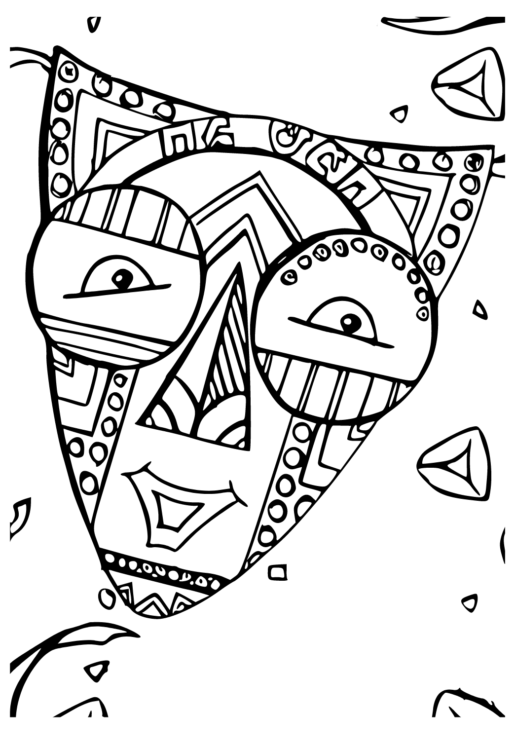 Free printable purim mask coloring page for adults and kids