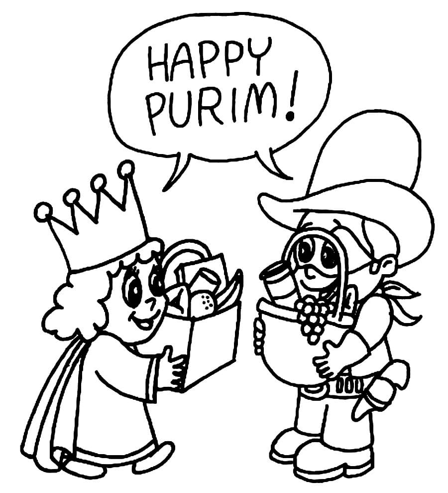 Purim for kids coloring page