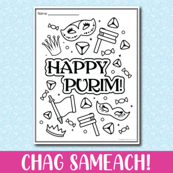 Free purim coloring page