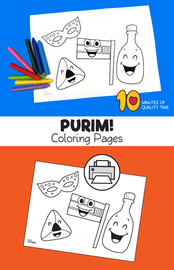 Purim coloring page â minutes of quality time