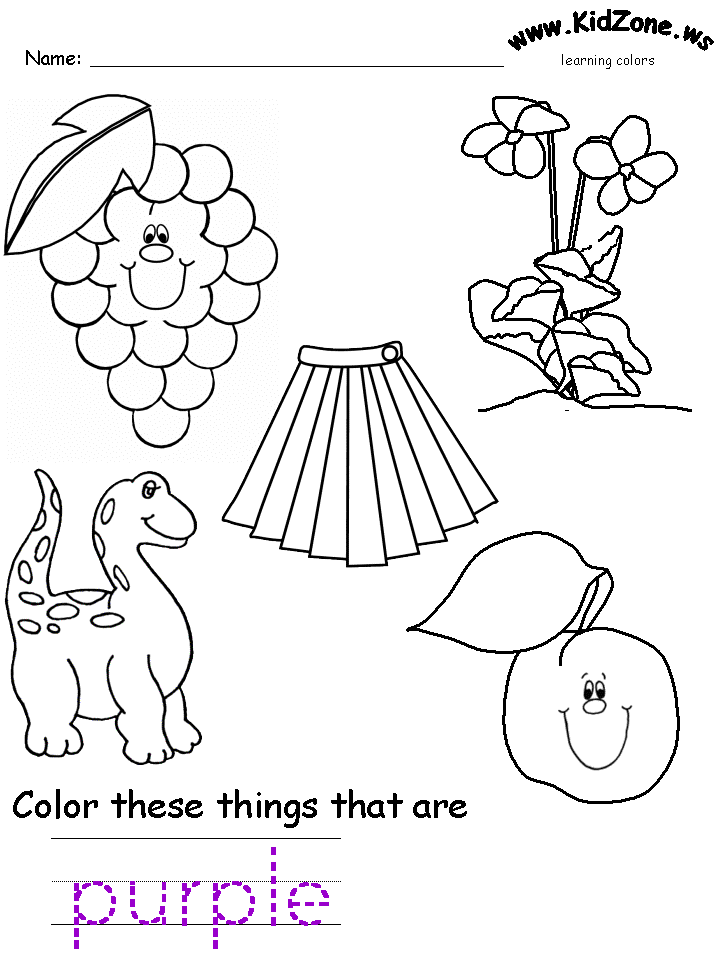 Purple color worksheets for preschool preschool color activities preschool coloring pages