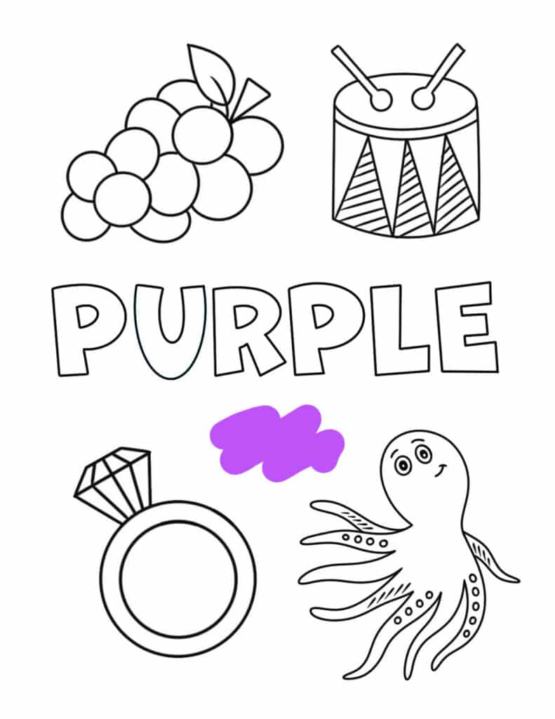Purple color activities and worksheets for preschool â the hollydog blog