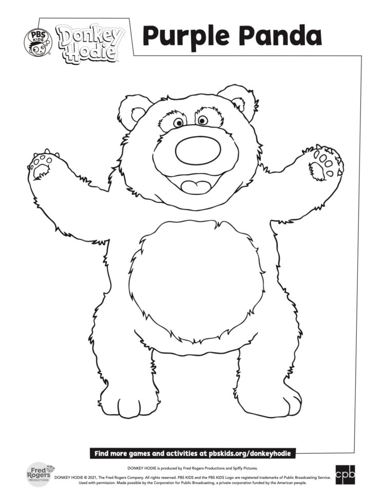 Purple panda coloring page kids coloringâ kids for parents