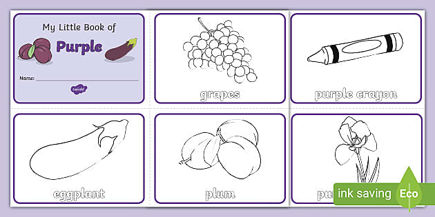 Things that are purple coloring sheet teacher