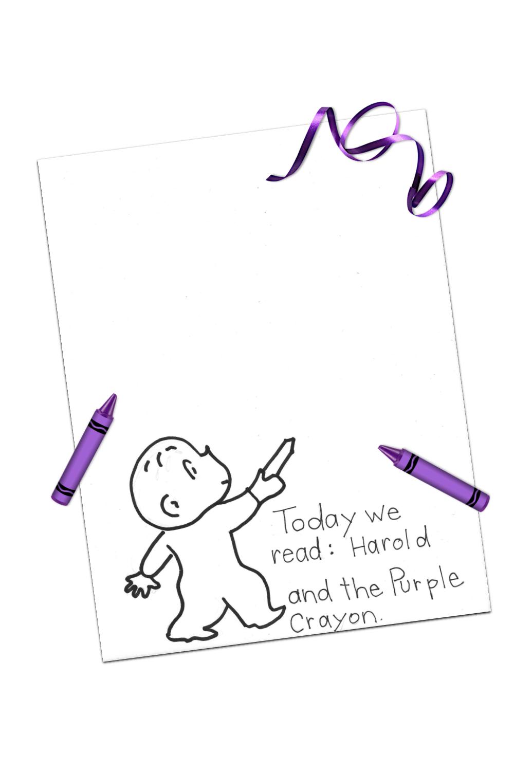 Harold and the purple crayon coloring page
