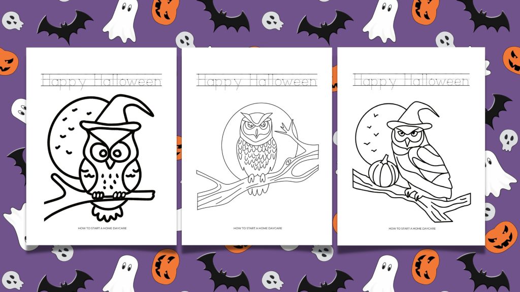 Halloween owl coloring pages