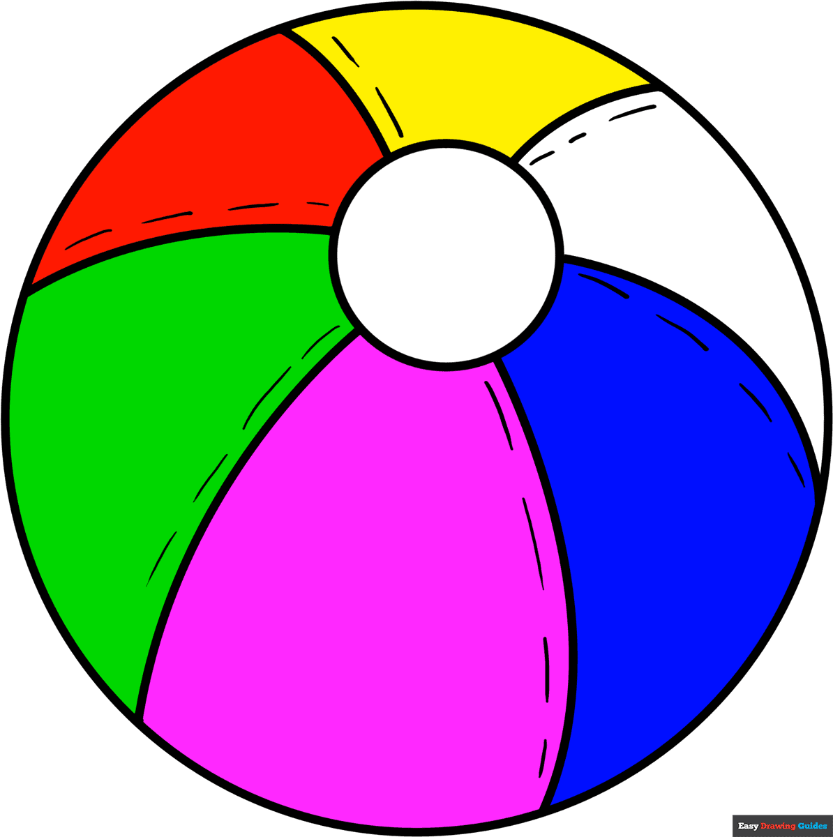 How to draw a beach ball